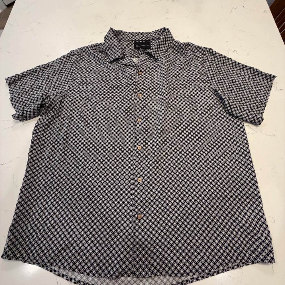 Viscose Men’s Short-Sleeve Christian Lacroix Button-Up Shirt  XXL